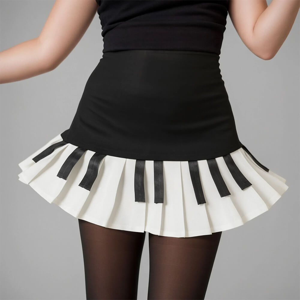 piano pleated skirt boogzel clothing