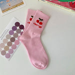 shop cute pink cherry socks boogzel, aesthetic socks