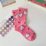 shop cute pink heart socks boogzel, aesthetic socks