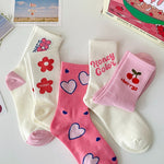 cute-pink-socks-heart-socks-flower-socks-cherry-socks-boogzel