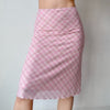 pink plaid mesh midi skirt boogzel clothing