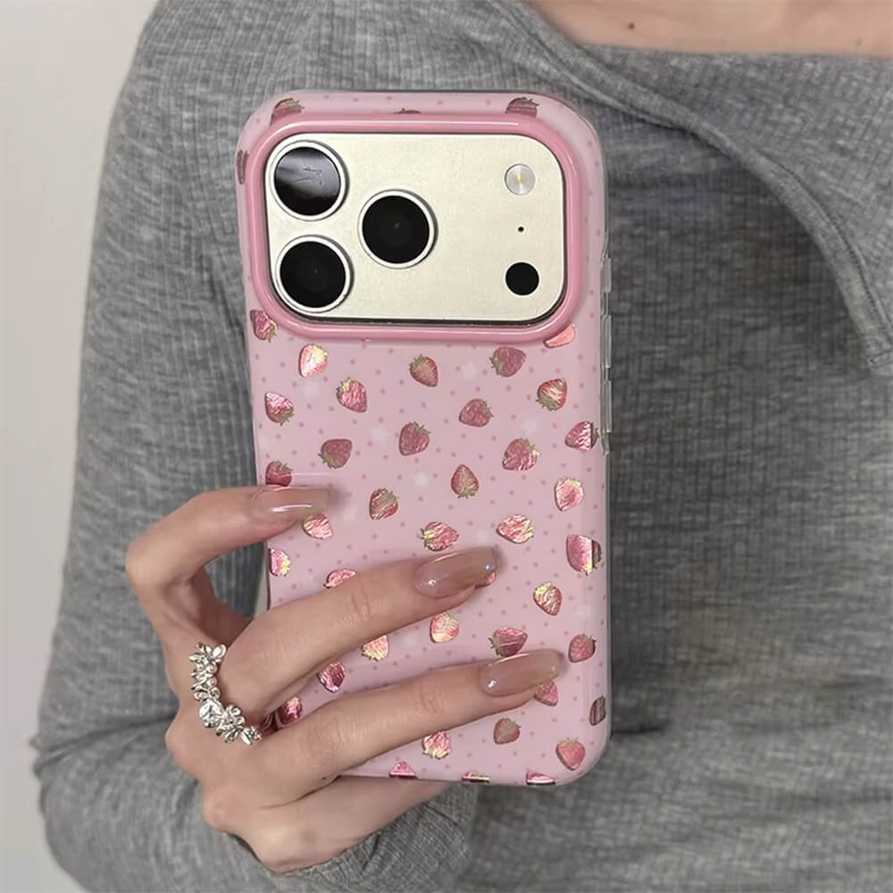 pink strawberry iphone case boogzel clothing