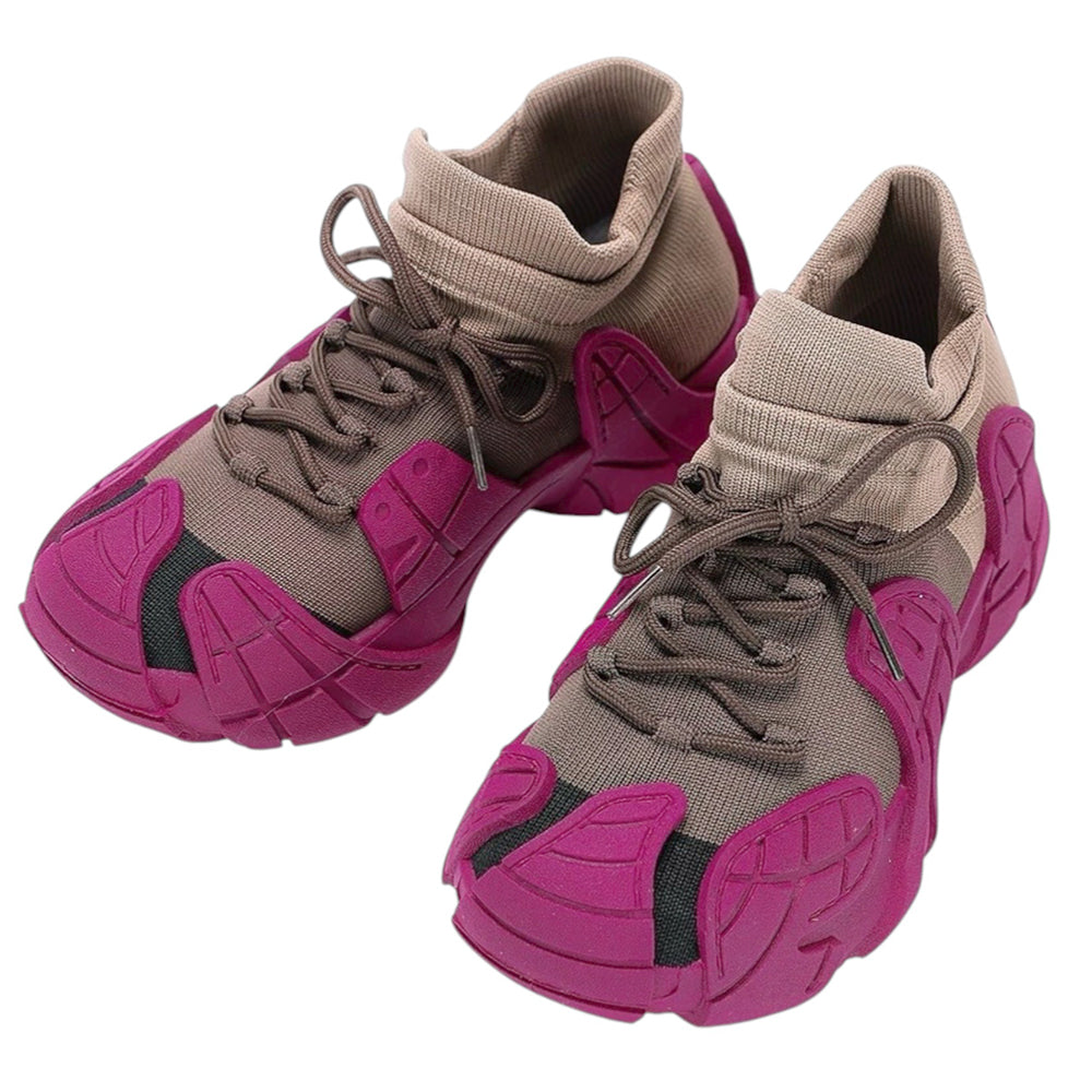 pink and beige chunky sneakers boogzel clothing