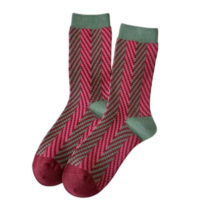 pink and green patterned socks boogzel clothing