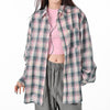 pink and green plaid button up shirt boogzel clothing