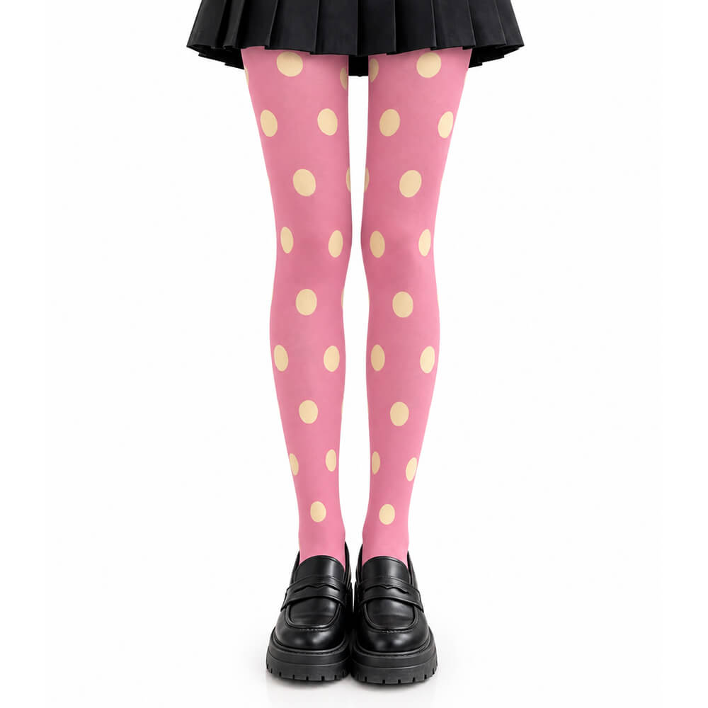 pink and yellow polka dot tights boogzel clothing