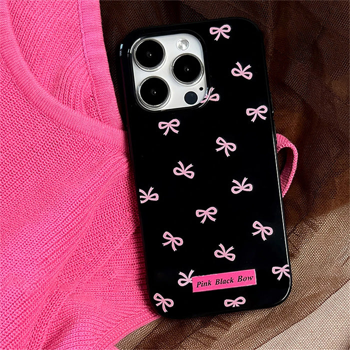 pink black bow iphone case boogzel clothing