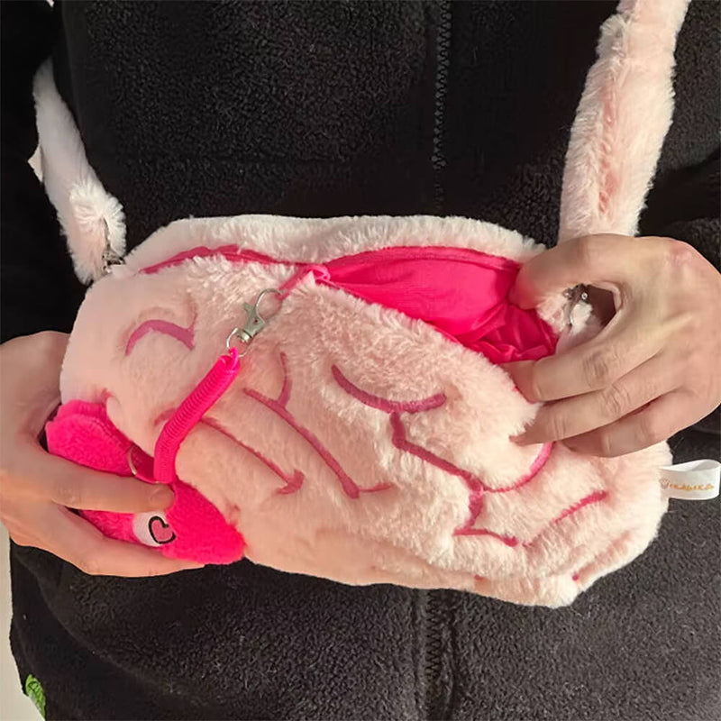 pink brain shoulder bag boogzel clothing