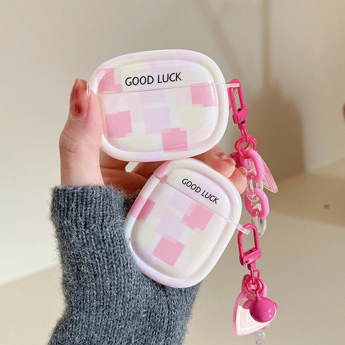 pink checkered airpods case boogzel clothing