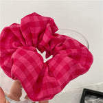 pink checkered scrunchie boogzel clothing