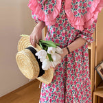 pink collar floral dress boogzel clothing