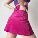 pink cord mini skirt boogzel clothing