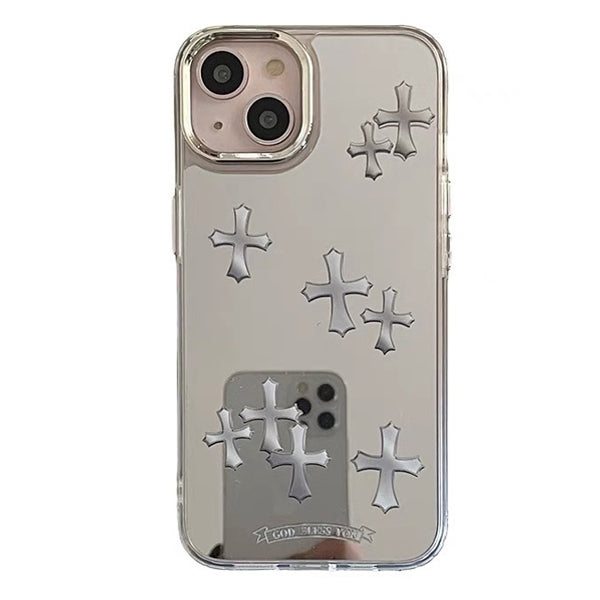 pink cross mirror iphone case boogzel clothing