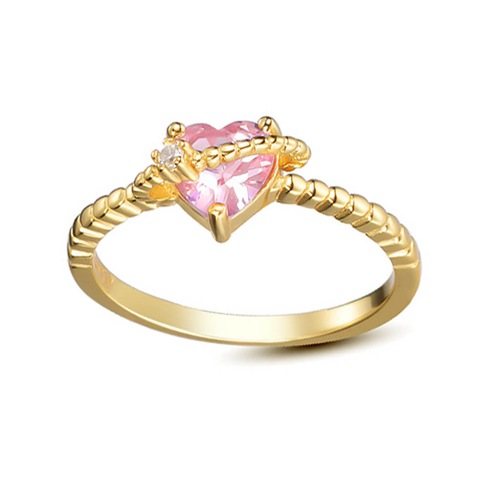 pink crystal heart ring boogzel clothing