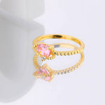 pink crystal heart ring boogzel clothing