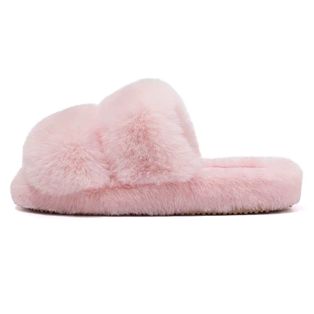 pink fluffy slippers boogzel clothing