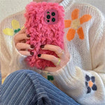 pink fuzzy iphone case boogzel clothing