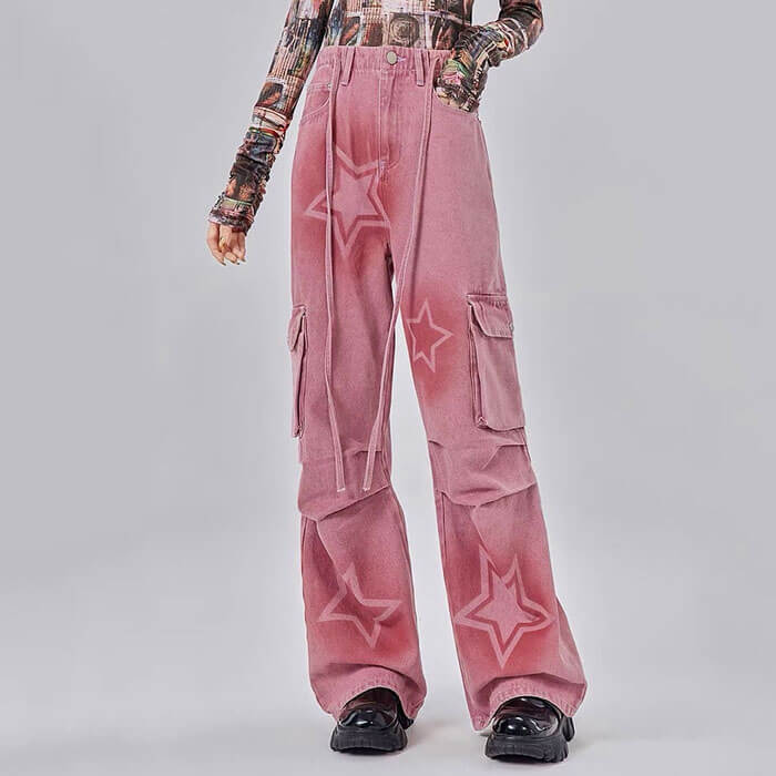 pink graffiti star jeans boogzel clothing