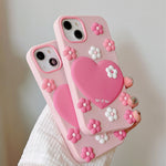 pink heart flowers iphone case boogzel clothing