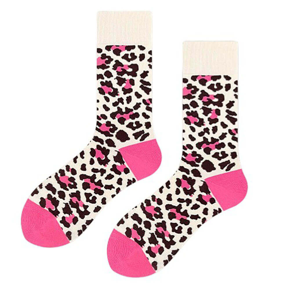 pink leopard pattern socks boogzel clothing