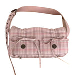 pink plaid mini shoulder bag boogzel clothing