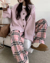 pink plaid wide leg pants boogzel clothing