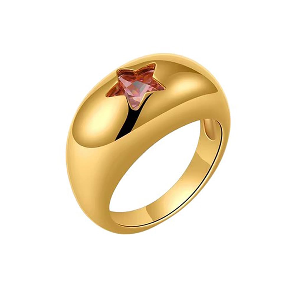 pink star chunky ring boogzel clothing