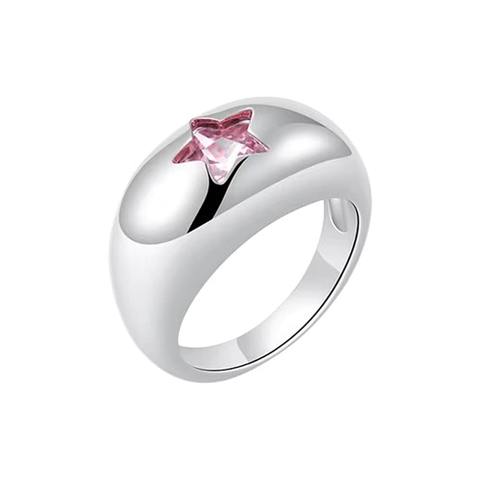 pink star chunky ring boogzel clothing