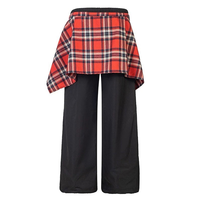 plaid shirt-tied baggy jeans boogzel clothing