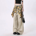 plaid shirt-tied baggy pants boogzel clothing