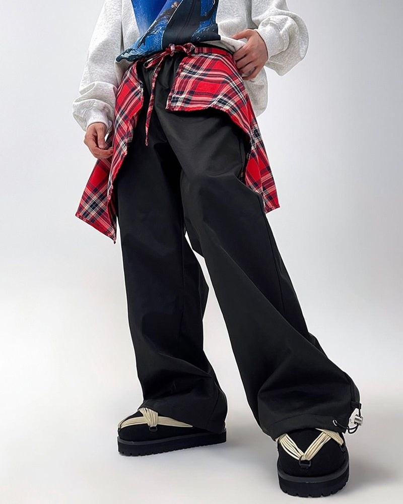 plaid shirt-tied baggy pants boogzel clothing