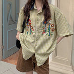 embroidered plaid shirt boogzel clothing