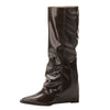 pointed toe boots with wide calf boogzel clothing