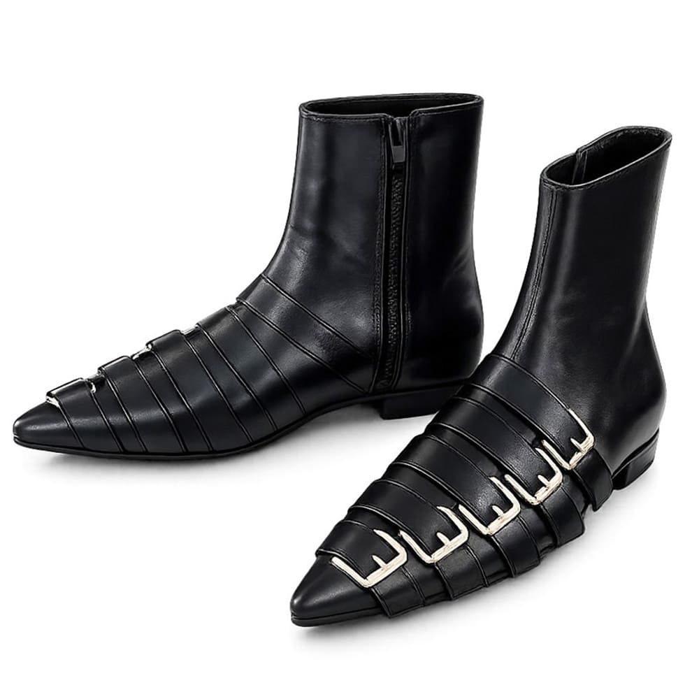 pointed toe buckle boots boogzel clothing