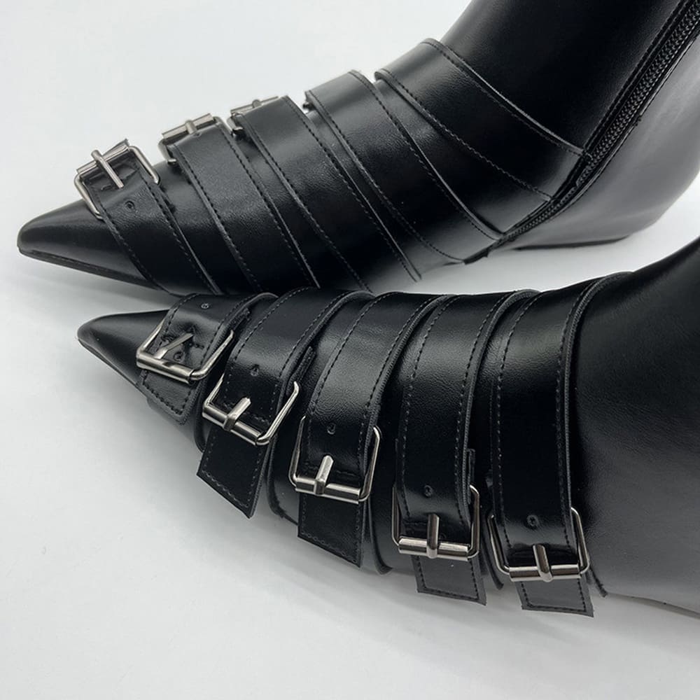pointed toe buckle boots boogzel clothing