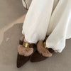 pointed toe faux fur mules boogze clothing