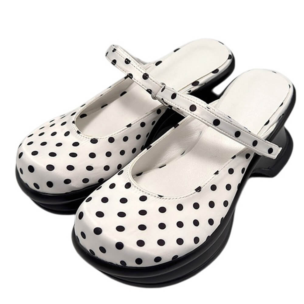 polka dot platform sandals boogzel clothing