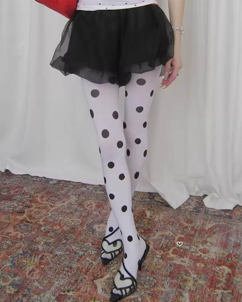 Missed Calls Polka Dot Tights | BOOGZEL CLOTHING – Boogzel Clothing