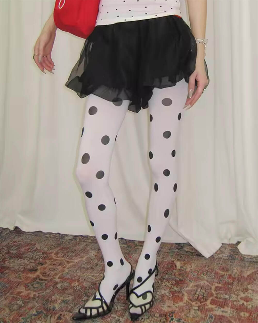 polka dot white tights boogzel clothing