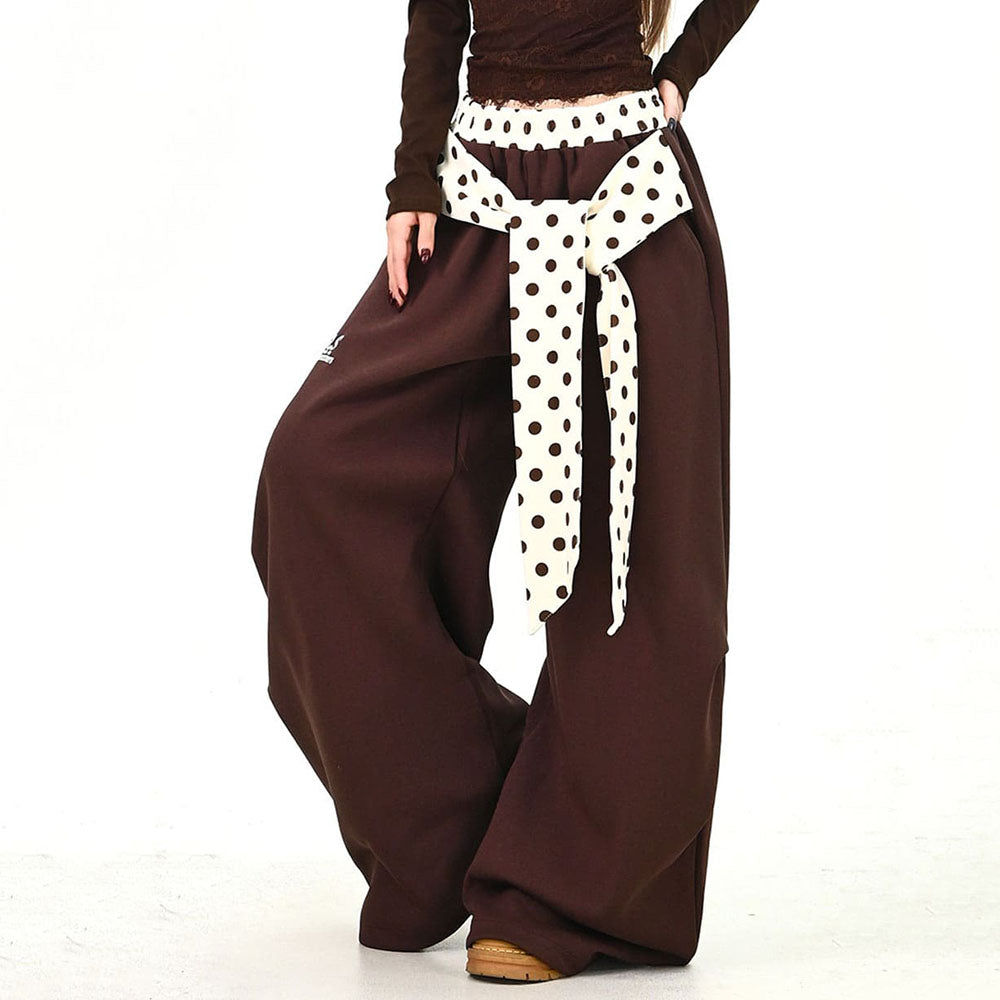 polka dot belt wide leg pants boogzel clothing