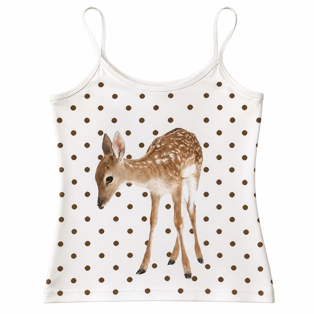 polka dot deer tank top boogzel clothing