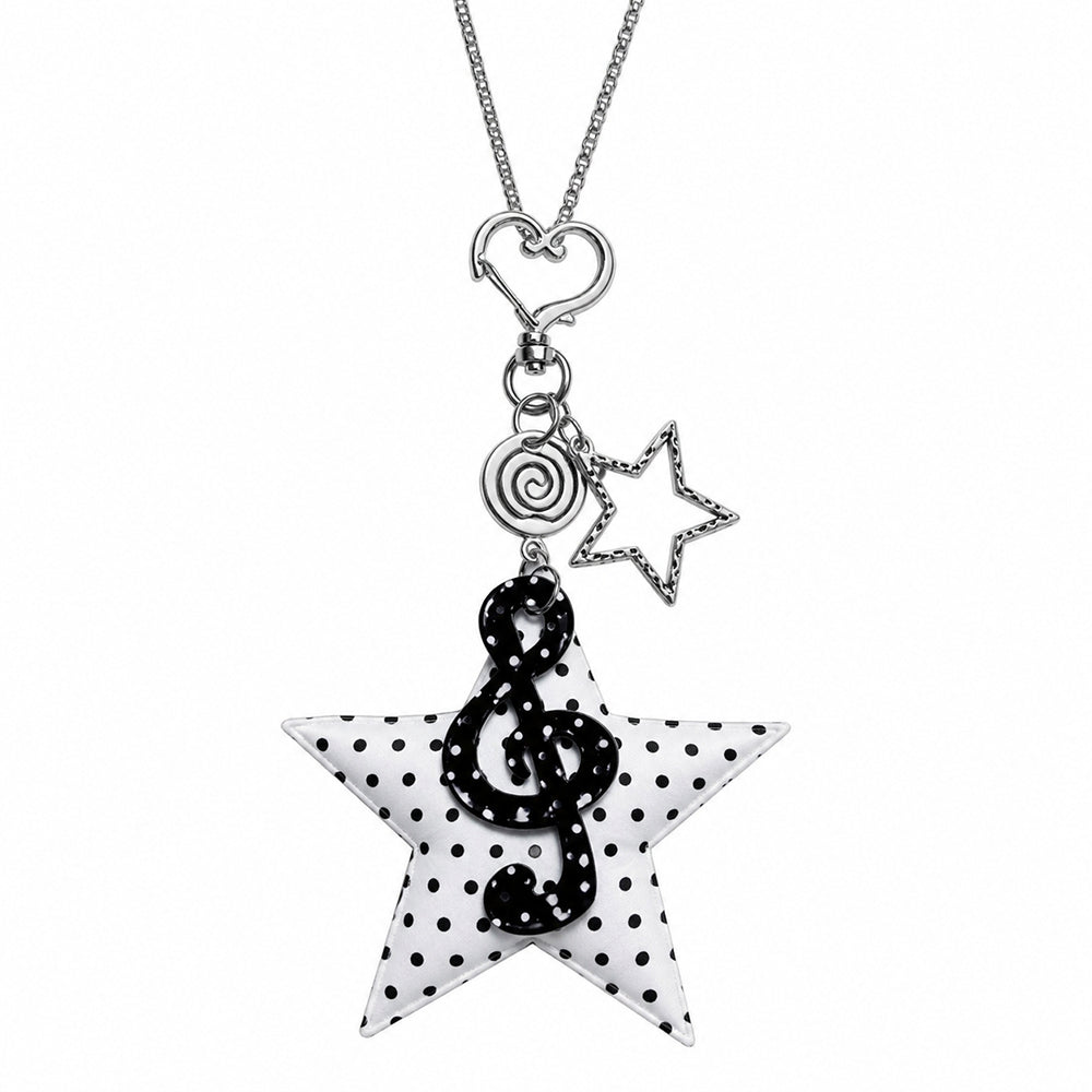 polka dot heart and star pendant necklace boogzel clothing