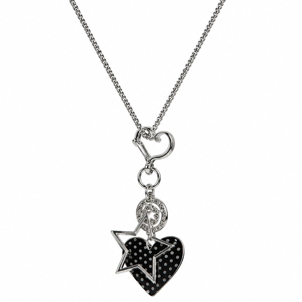 polka dot heart and star pendant necklace boogzel clothing
