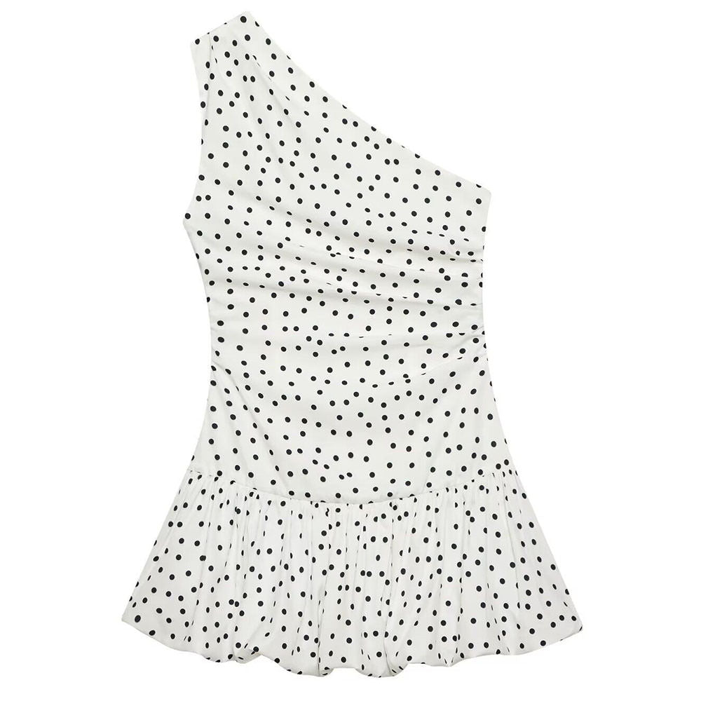 polka dot one shoulder ruffle top boogzel clothing