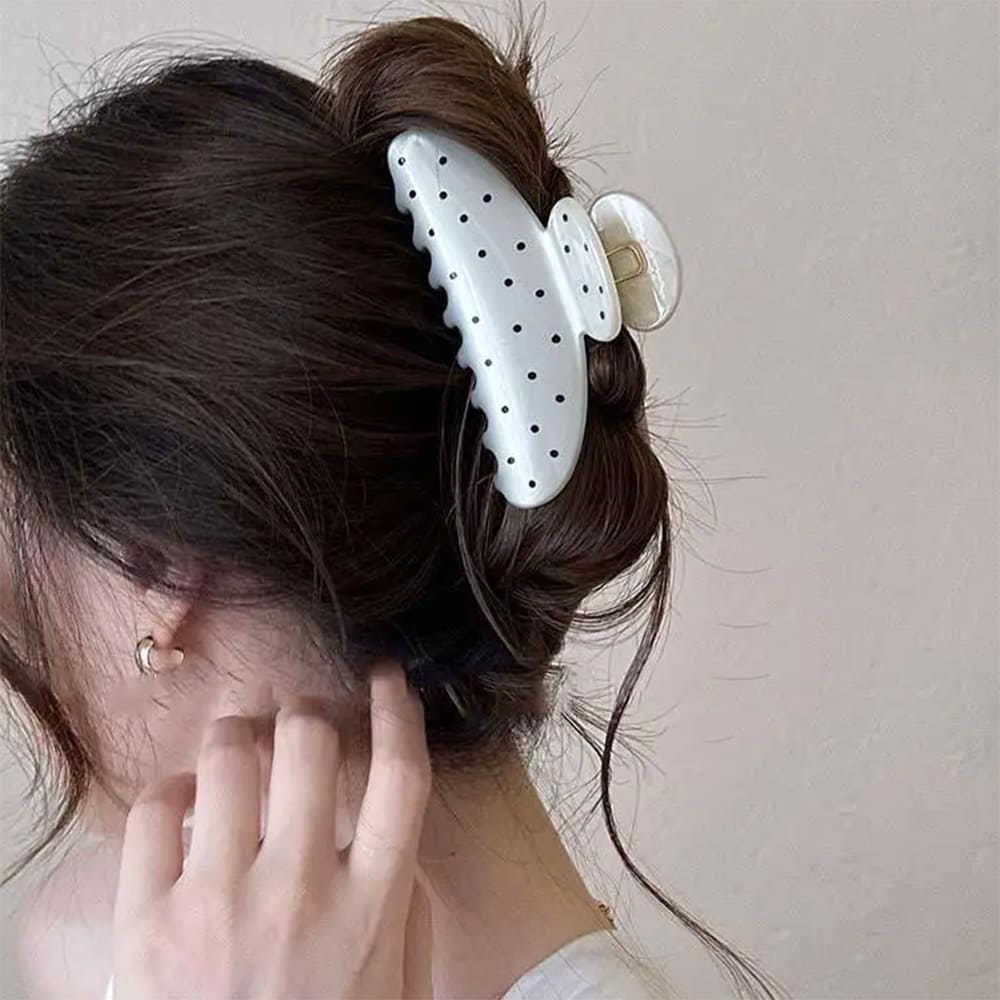polka dot pattern hair claw clips boogzel clothing