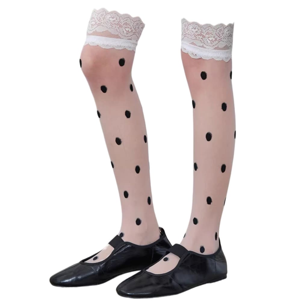 polka dot sheer knee high socks boogzel clothing