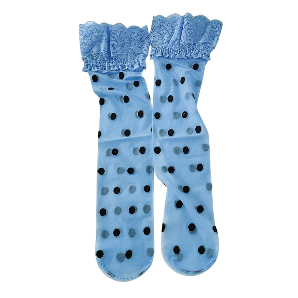 polka dot sheer knee high socks boogzel clothing