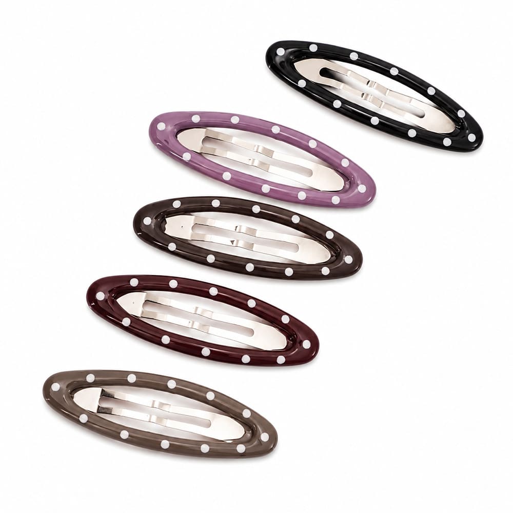 polka dot snap hair clip 5pcs set boogzel clothing