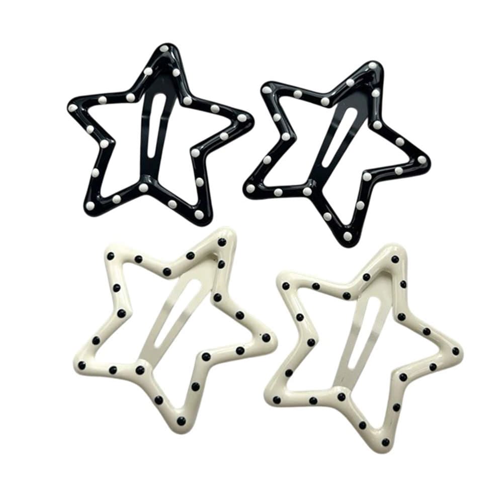 polka dot star 4pcs hair clip set boogzel clothing