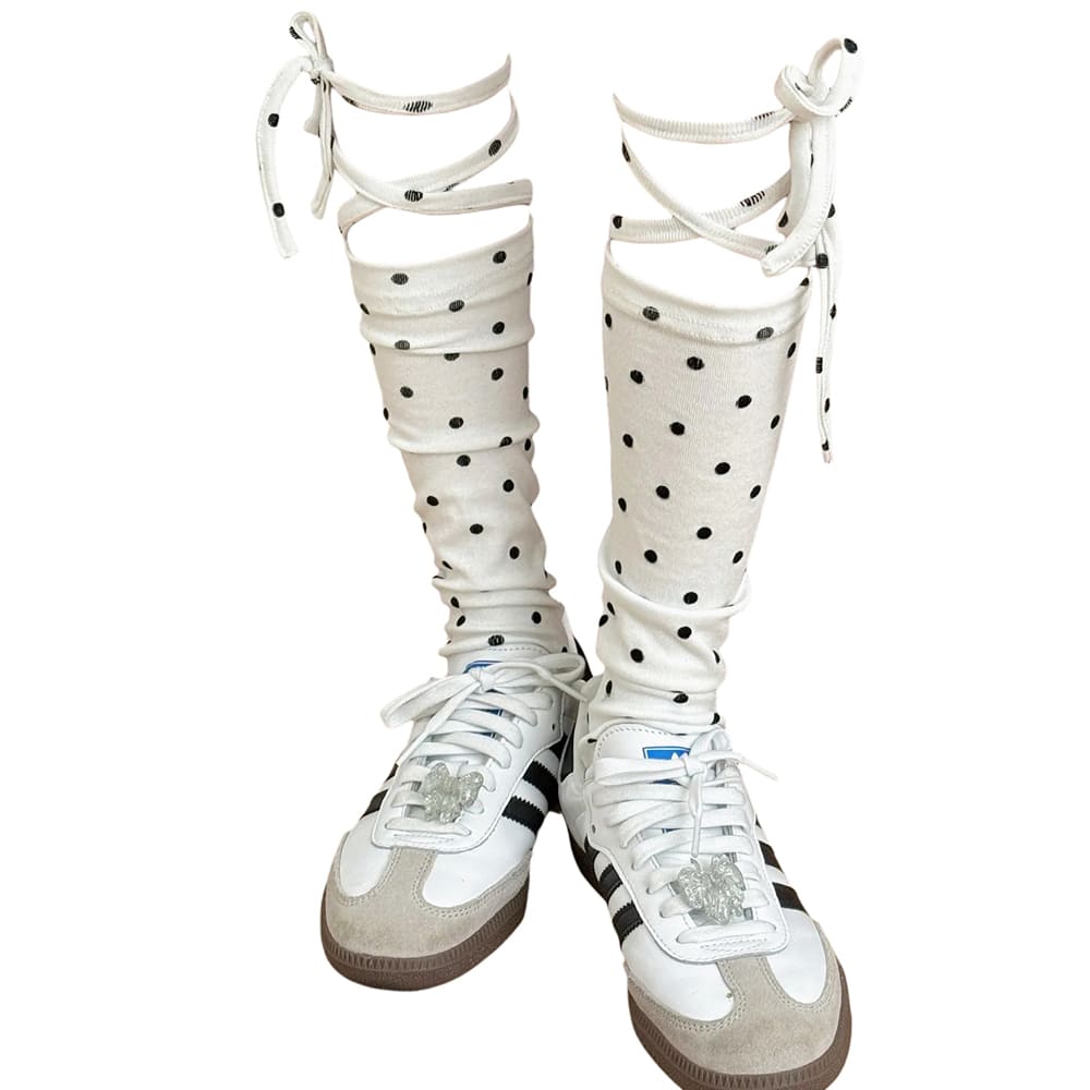 polka dot stirrup ballet socks boogzel clothing